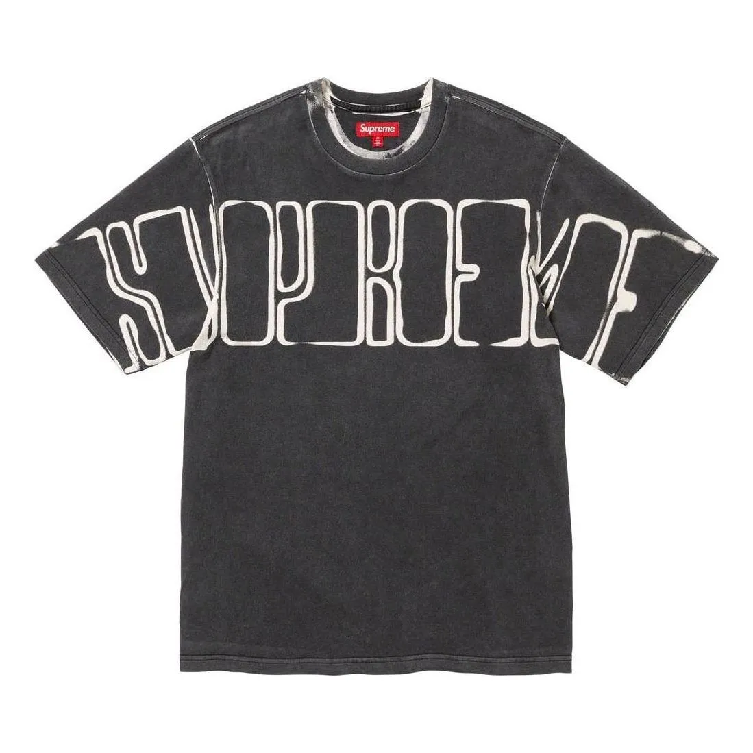 Supreme FW23 Week2 Overprint Knockout T-shirt 'Black' SUP-FW23-062 sold by KicksCrew