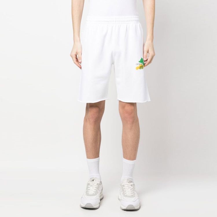Off-White Brush Arrows Raw-Cut Shorts 'White' OMCI006S23FLE0020184 sold by KicksCrew product image thumbnail 2