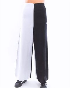 (WMNS) Adidas wide leg pants'Black White' FM2449 sold by KicksCrew