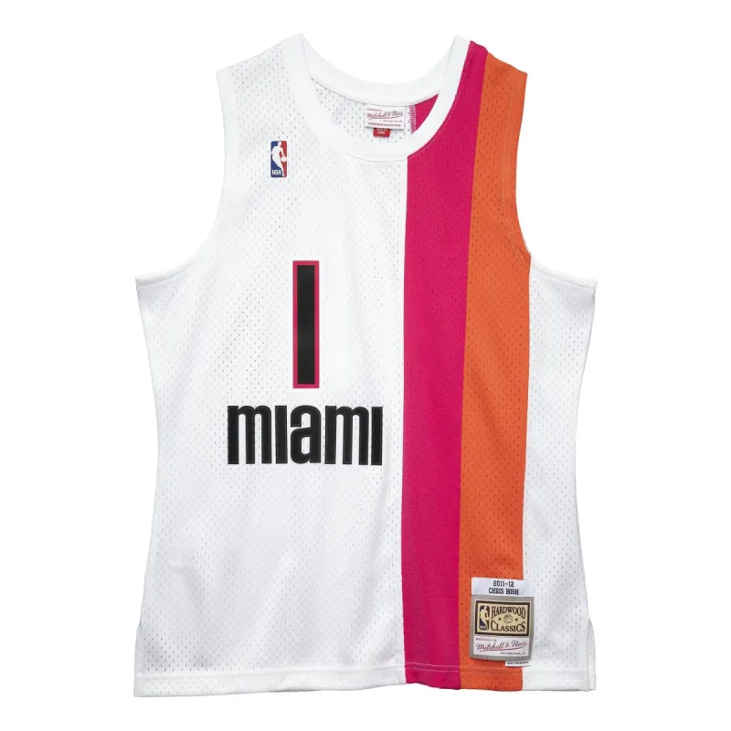 Mitchell & Ness x NBA Miami Heat 2011-12 Swingman Jersey 'Chris Bosh 1' SMJYGS20056-MHEWHIT11CBO sold by KicksCrew
