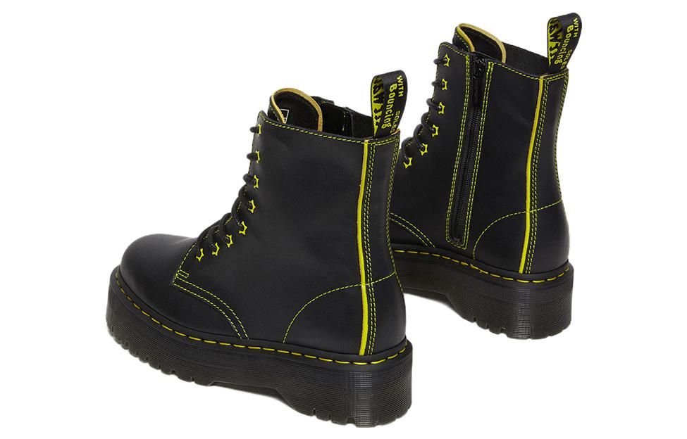 (WMNS) Dr. Martens Jadon II Boot Neon Star Leather Platforms 'Black Yellow' 27617002 sold by KicksCrew product image thumbnail 5