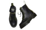 (WMNS) Dr. Martens Jadon II Boot Neon Star Leather Platforms 'Black Yellow' 27617002 sold by KicksCrew
