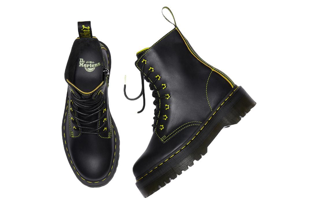 (WMNS) Dr. Martens Jadon II Boot Neon Star Leather Platforms 'Black Yellow' 27617002 sold by KicksCrew product image thumbnail 4