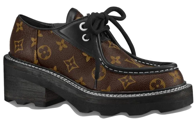 (WMNS) LOUIS VUITTON Beaubourg Platform Derby Shoes 'Brown' 1A5SS0 sold by KicksCrew product image thumbnail 2
