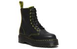 (WMNS) Dr. Martens Jadon II Boot Neon Star Leather Platforms 'Black Yellow' 27617002 sold by KicksCrew
