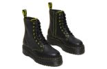 (WMNS) Dr. Martens Jadon II Boot Neon Star Leather Platforms 'Black Yellow' 27617002 sold by KicksCrew