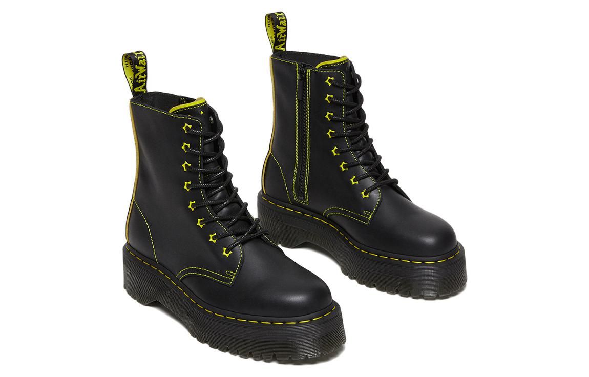 (WMNS) Dr. Martens Jadon II Boot Neon Star Leather Platforms 'Black Yellow' 27617002 sold by KicksCrew product image thumbnail 3