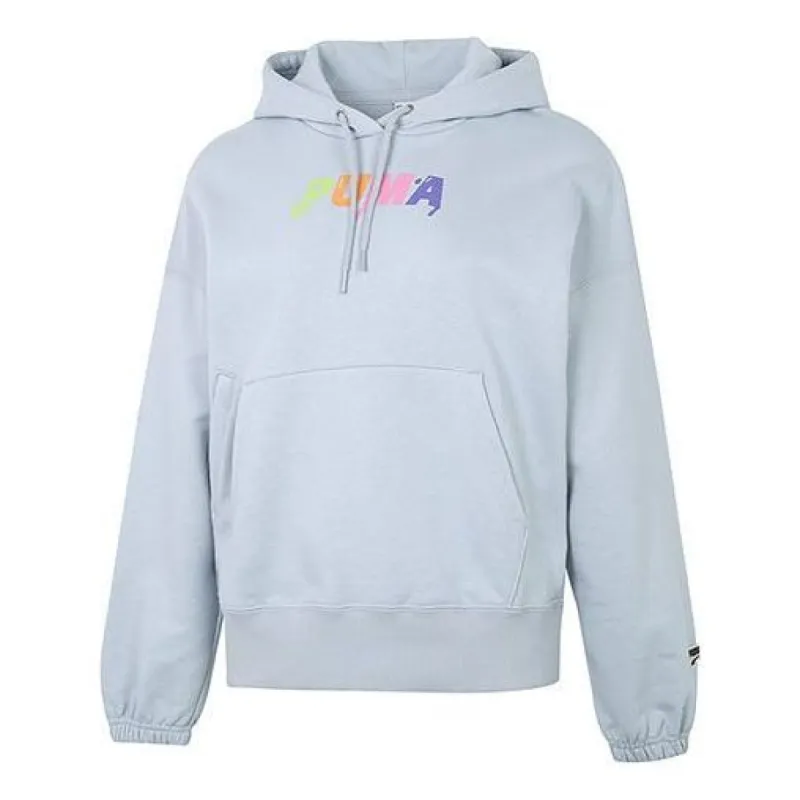 (WMNS) Puma Downtown Logo Hoodie 'Teal' 533049-71 sold by KicksCrew