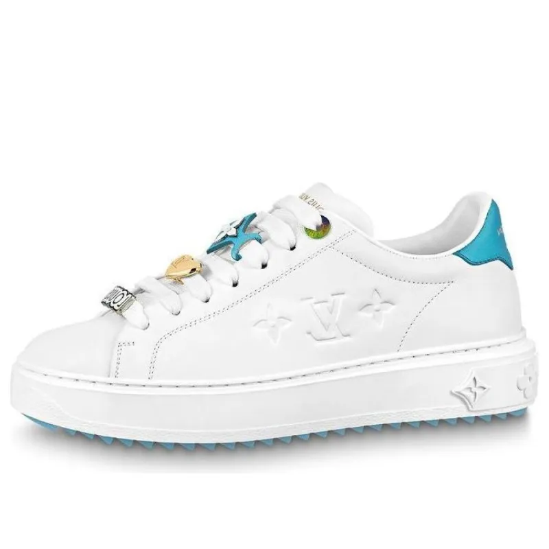 (WMNS) LOUIS VUITTON Time Out Sneakers 'White with Blue' 1AADNS sold by KicksCrew