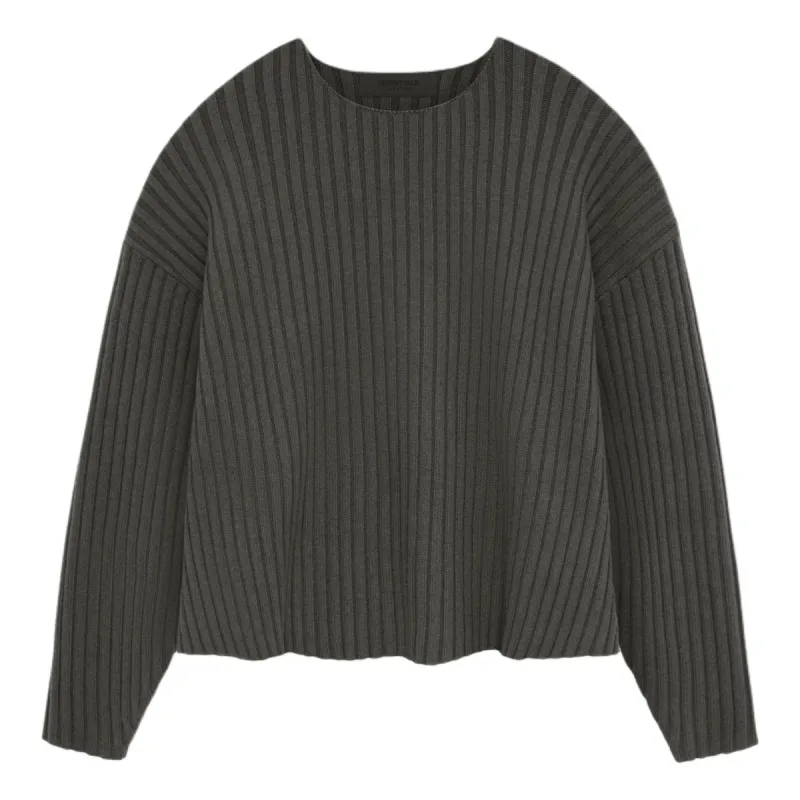 (WMNS) Fear of God Essentials SS24 Raw Neck Sweater 'Ink' 192SP244670F sold by KicksCrew