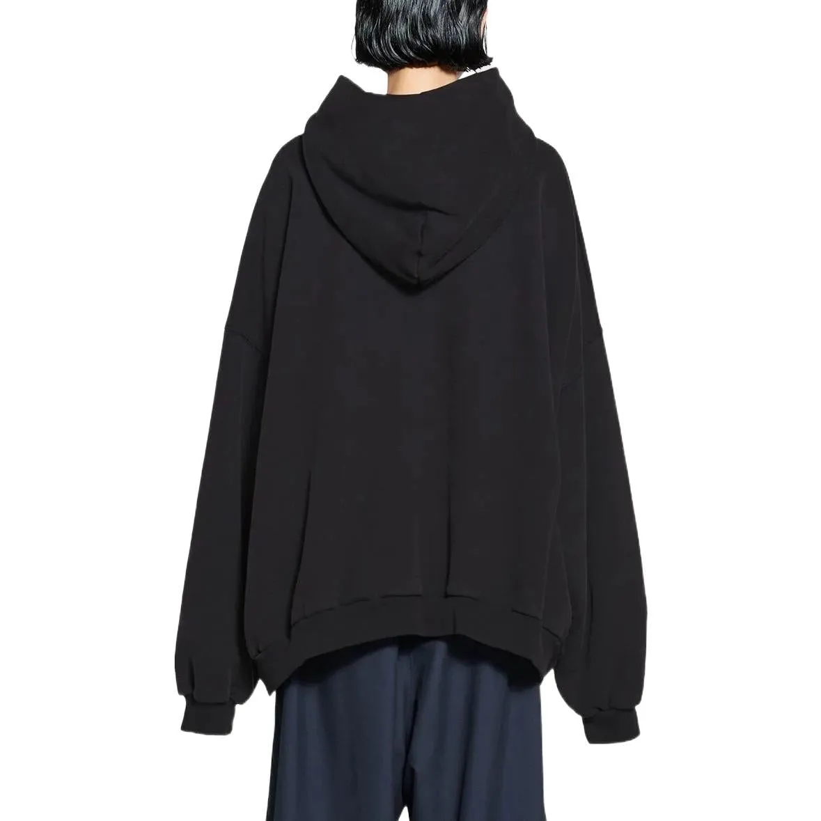 Balenciaga x adidas Logo Oversized Hoodie 'Black White' 712396TNVA91070 sold by KicksCrew product image thumbnail 3