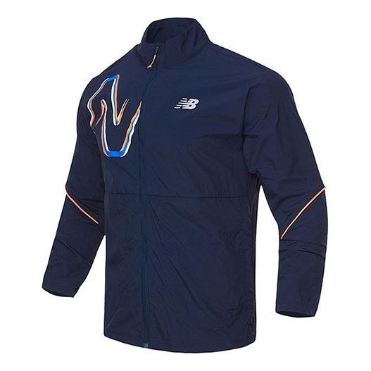 New Balance Graphic Impact Run Jacket 'Blue Multi' AMJ21265-ECL sold by KicksCrew