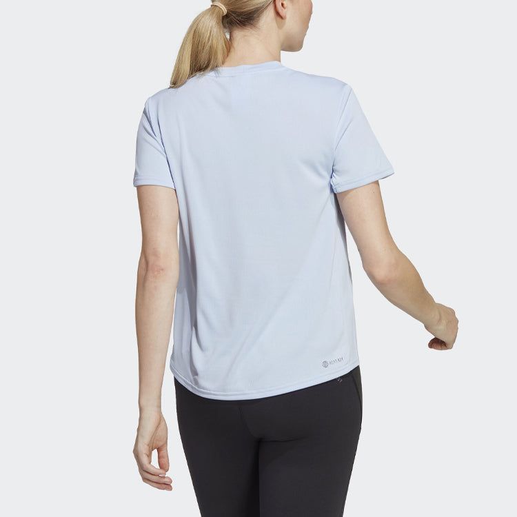 (WMNS) adidas Logo Hiit Heat.rdy Sweat-conceal T-Shirts 'Blue' II3245 sold by KicksCrew product image thumbnail 3