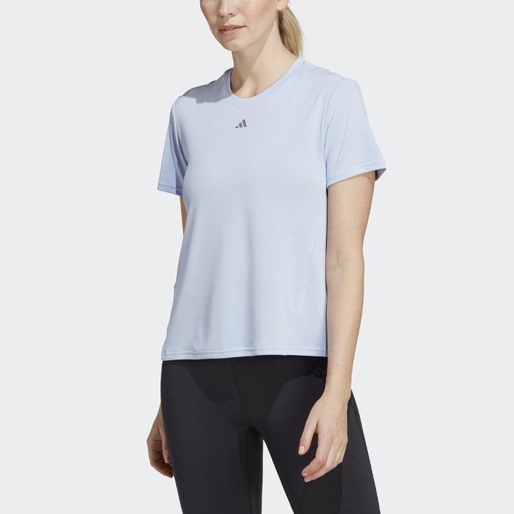 (WMNS) adidas Logo Hiit Heat.rdy Sweat-conceal T-Shirts 'Blue' II3245 sold by KicksCrew product image thumbnail 2