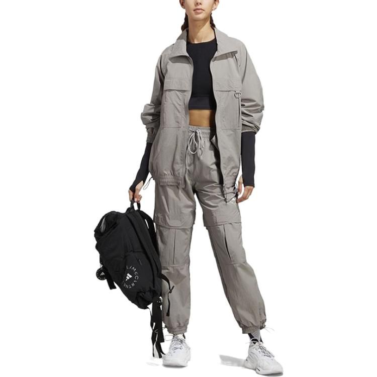 (WMNS) adidas by Stella McCartney TrueCasuals Woven Solid Track Pants 'Grey' HS0036 sold by KicksCrew product image thumbnail 2