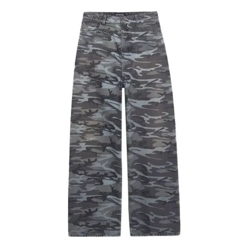 Balenciaga Wide Leg Camouflage Jeans 'Grey' 641456TJW551055 sold by KicksCrew