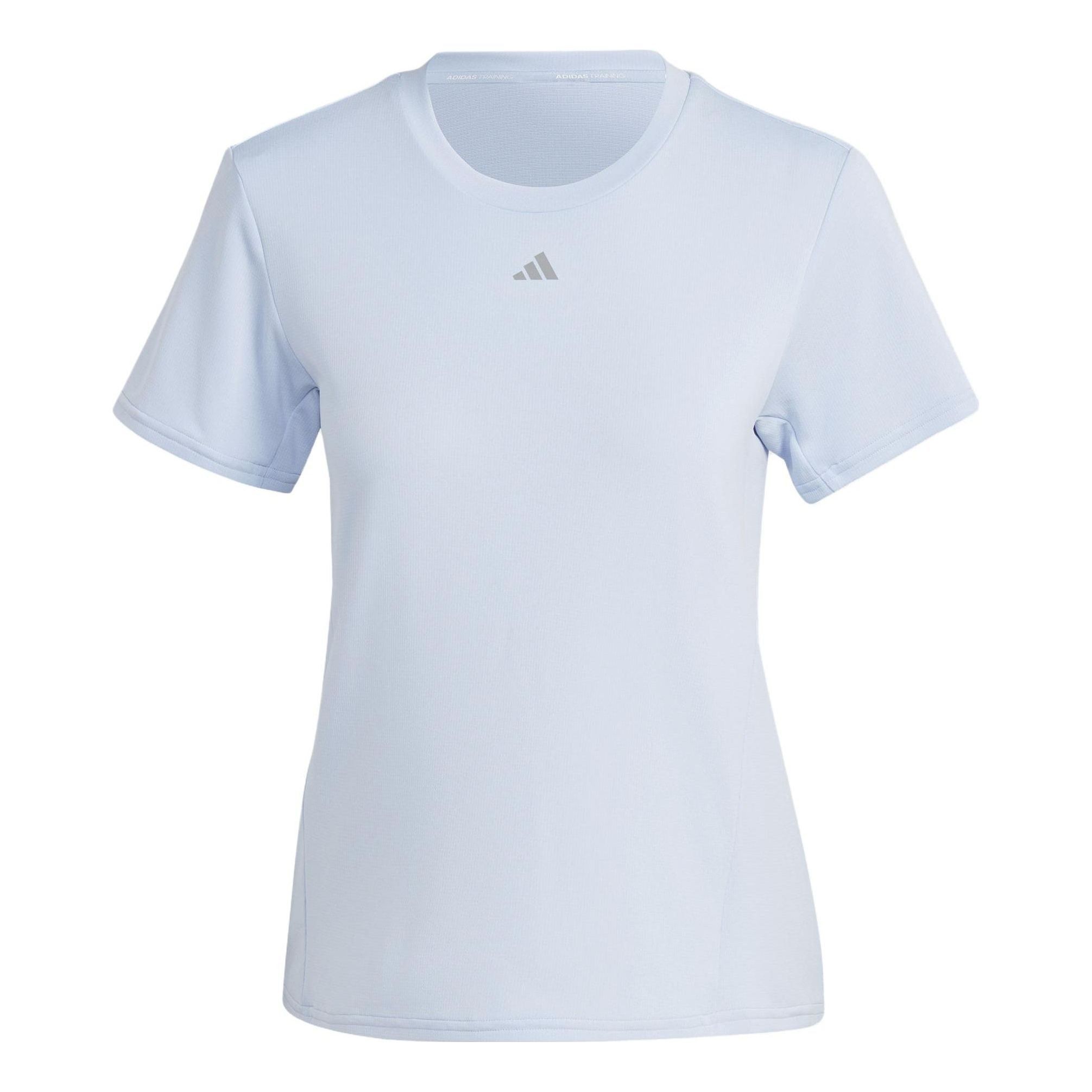 (WMNS) adidas Logo Hiit Heat.rdy Sweat-conceal T-Shirts 'Blue' II3245 sold by KicksCrew