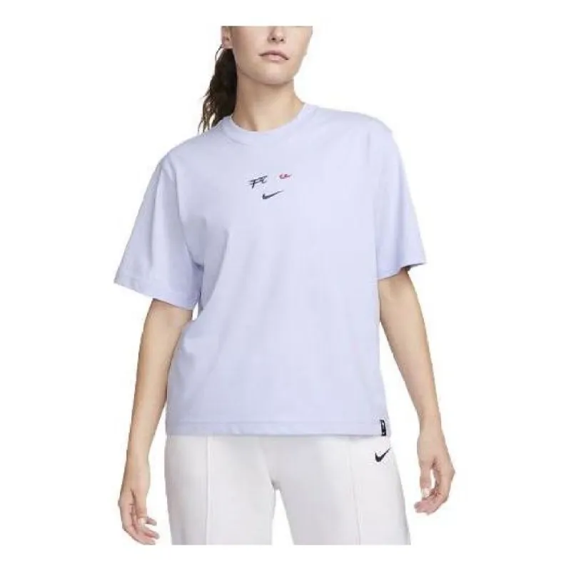 (WMNS) Nike FFF Logo T-Shirt 'Oxygen Purple' FD0982-536 sold by KicksCrew