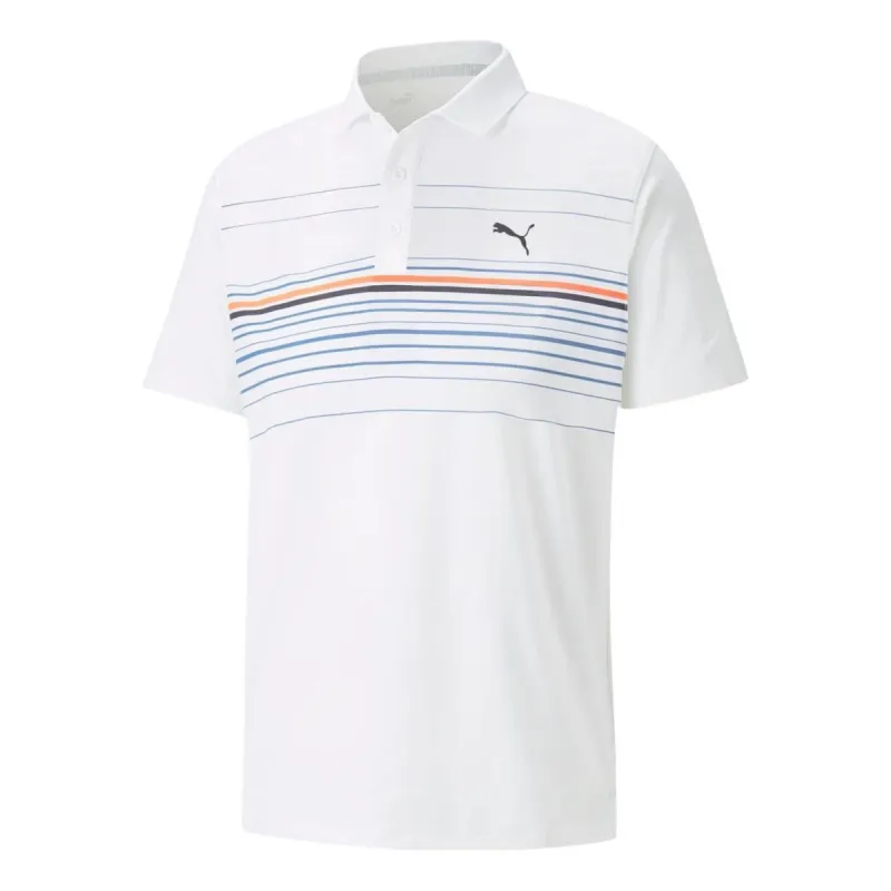Puma Mattr Striper Golf Polo Shirt 'White' 532977-02 sold by KicksCrew