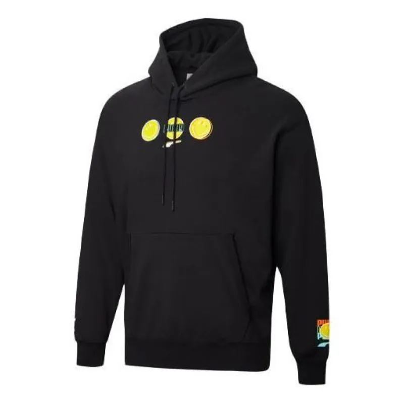 Puma x Smiley Logo Hoodie 'Black' 532909-01 sold by KicksCrew