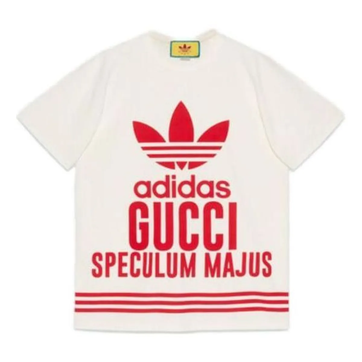 Gucci x adidas Cotton T-shirt 'White Red' 717422XJEXI9095 sold by KicksCrew