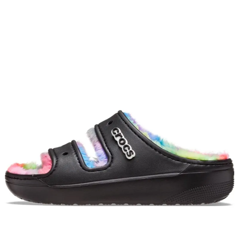 Crocs Classic Cozzzy Spray Dye Sandals 'Black Multi' 208046-0C4 sold by KicksCrew