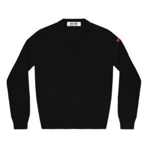 (WMNS) COMME des GARCONS PLAY L/S T-Shirt Red Sleeve Emblem 'Black' AZ-N039-051-1 sold by KicksCrew