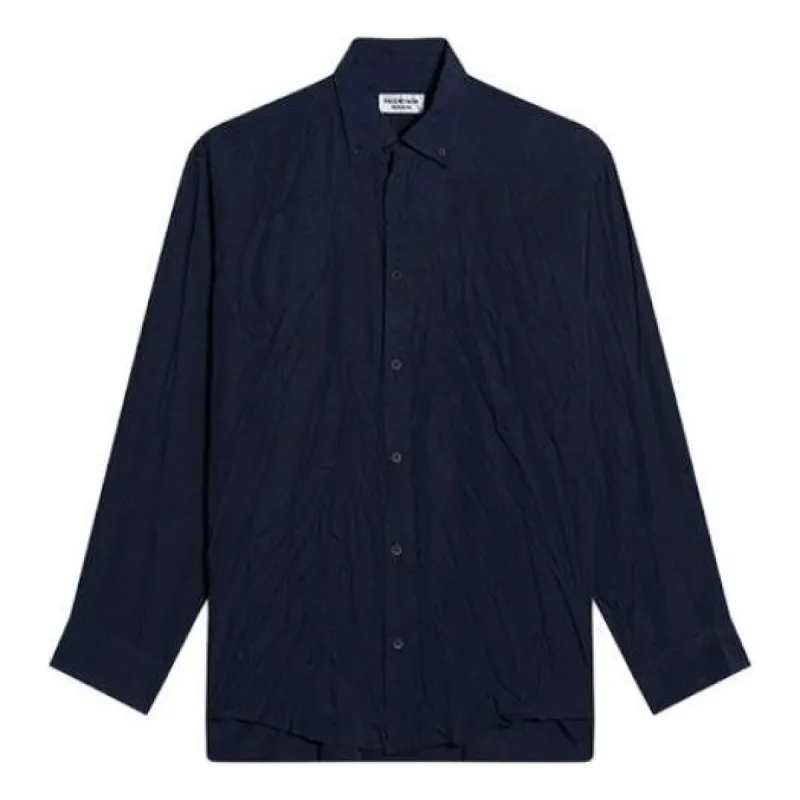 (WMNS) Balenciaga Long Sleeve Large Fit Shirt 'Blue' 658956TLM164100 sold by KicksCrew