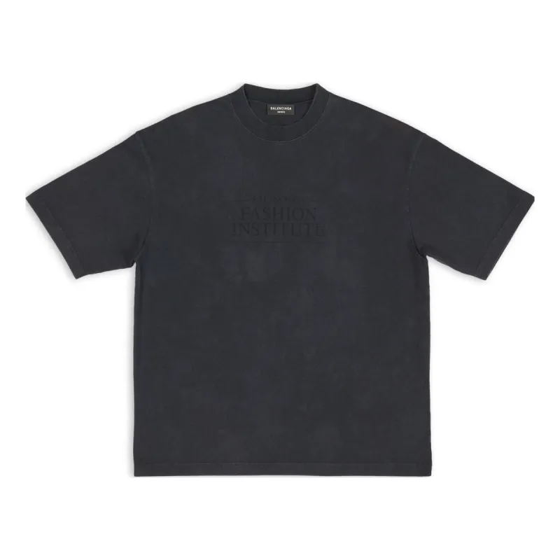 Balenciaga Fashion Institute T-shirt Medium Fit 'Washed Black' 612966TMVH68190 sold by KicksCrew