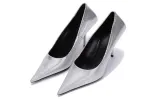 (WMNS) Balenciaga Embossed Square Knife Pumps 'Silver' 572879WBB208100 sold by KicksCrew