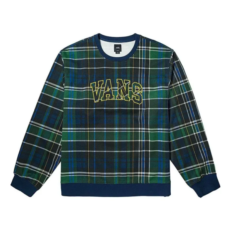 Vans Plaid Pullover Crew Fleece Sweatshirt 'Green' VN0007W3BVM sold by KicksCrew