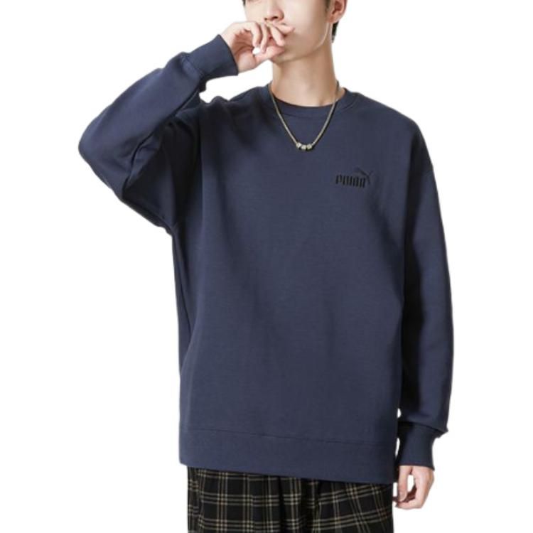 PUMA Small Logo Relaxed Crew Logo Sweater 'Navy' 673605-43 sold by KicksCrew product image thumbnail 4