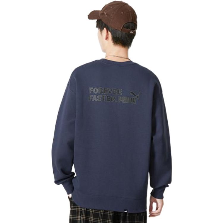 PUMA Small Logo Relaxed Crew Logo Sweater 'Navy' 673605-43 sold by KicksCrew product image thumbnail 5