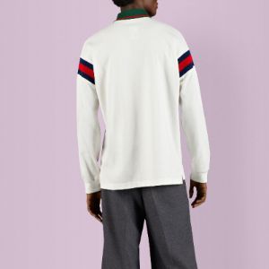 Gucci Cotton Jersey Polo Shirt With Web 'White' 715268-XJETR-9088 sold by KicksCrew