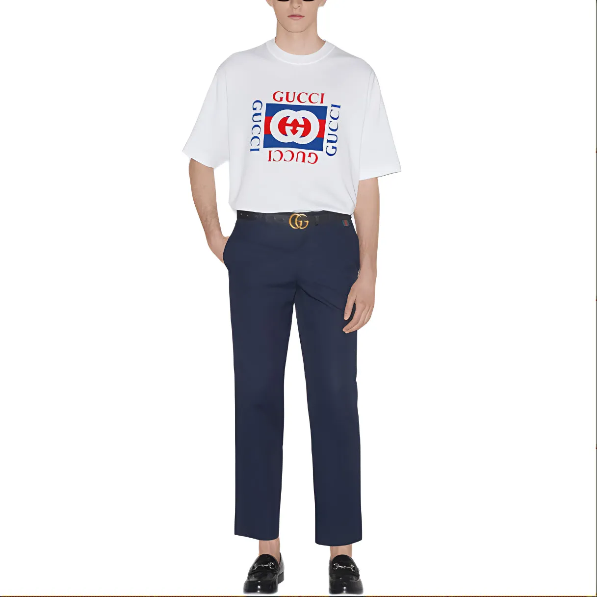 Gucci Cotton Jersey T-Shirt With Gucci Print 'White' 784361-XJGKA-9074 sold by KicksCrew product image thumbnail 2