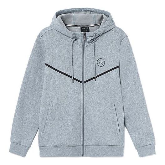 Li-Ning Way Of Wade Logo Sports Hooded Jacket 'Grey' AWDR843-3 sold by KicksCrew
