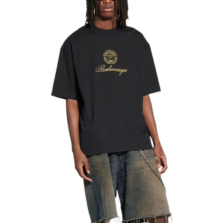 Balenciaga Qixi Crest T-Shirt Medium Fit 'Black' 612966TMVL41075 sold by KicksCrew product image thumbnail 4