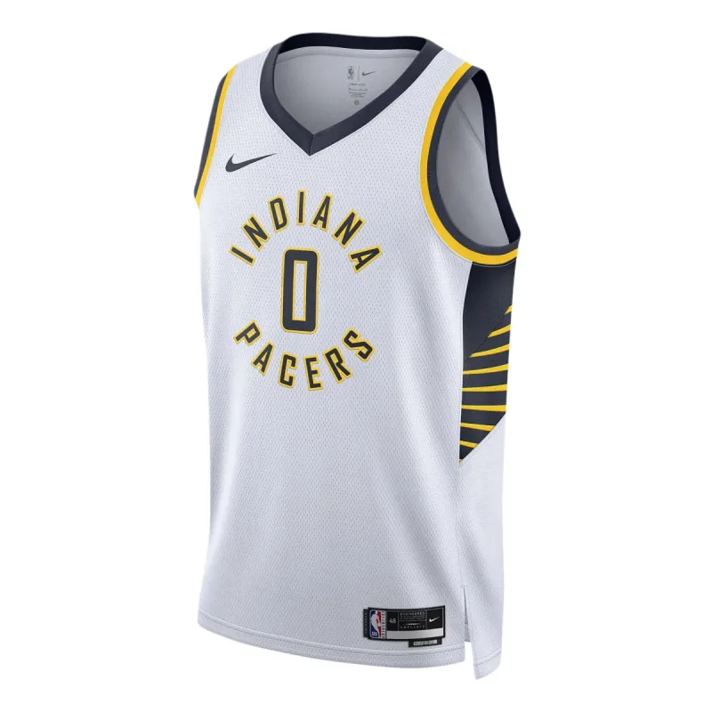 Nike x NBA Indiana Pacers Dri-FIT Swingman Jersey 'Tyrese Haliburton 0' DN2079-103 made by Nike