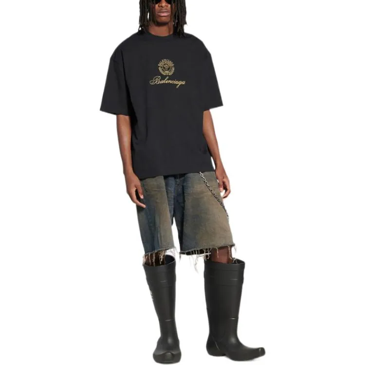 Balenciaga Qixi Crest T-Shirt Medium Fit 'Black' 612966TMVL41075 sold by KicksCrew product image thumbnail 3