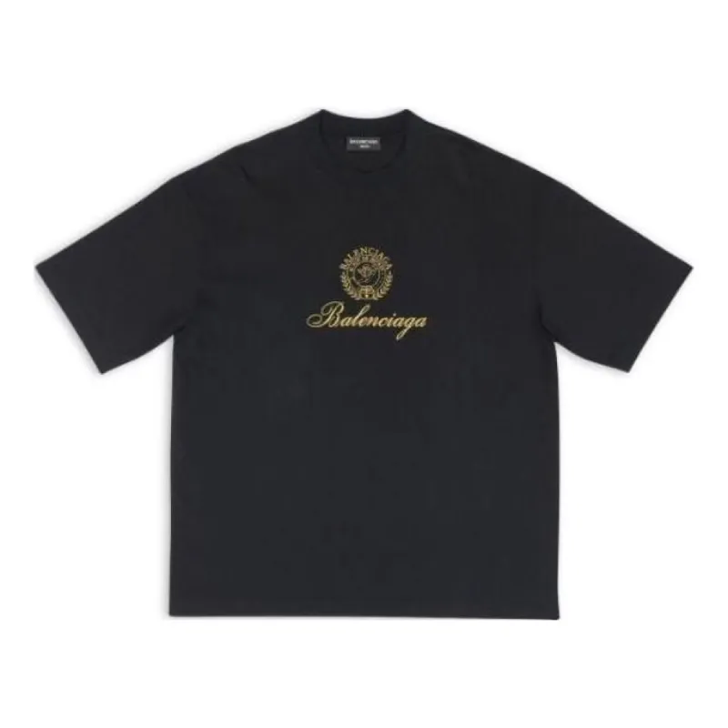 Balenciaga Qixi Crest T-Shirt Medium Fit 'Black' 612966TMVL41075 sold by KicksCrew
