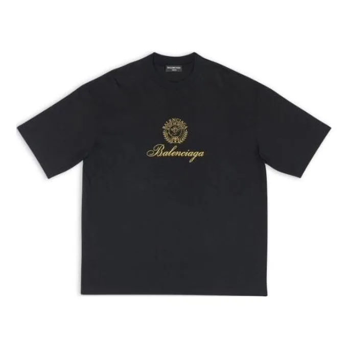 Balenciaga Qixi Crest T-Shirt Medium Fit 'Black' 612966TMVL41075 sold by KicksCrew