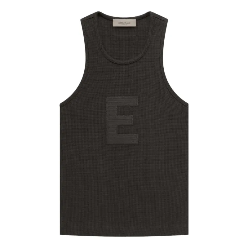 (WMNS) Fear of God Essentials SS23 Waffle Tank 'Off Black' FOG-SS23-238 sold by KicksCrew