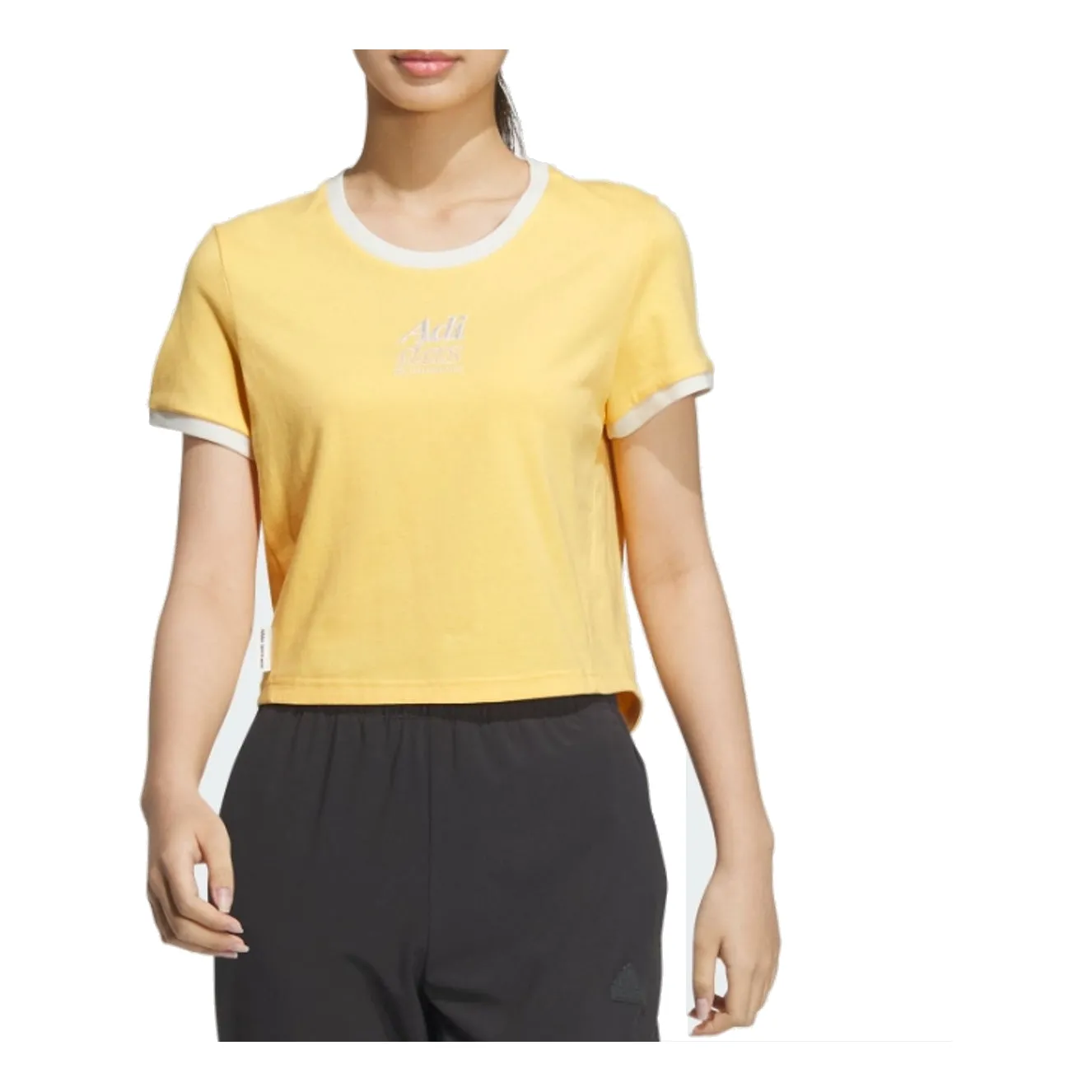 (WMNS) adidas Small Logo T-Shirt 'Yellow' JI6879 sold by KicksCrew