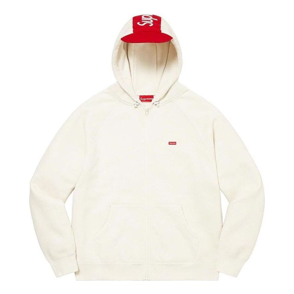 Supreme Brim Zip Up Hooded Sweatshirt 'White Red' SUP-FW22-814 sold by KicksCrew