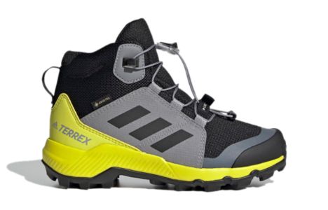 (GS) Adidas Terrex Mid Gore-Tex Hiking Shoes 'Black Grey Solar Yellow' FX4166 sold by KicksCrew