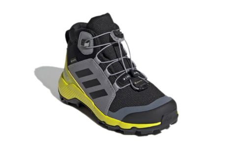 (GS) Adidas Terrex Mid Gore-Tex Hiking Shoes 'Black Grey Solar Yellow' FX4166 sold by KicksCrew