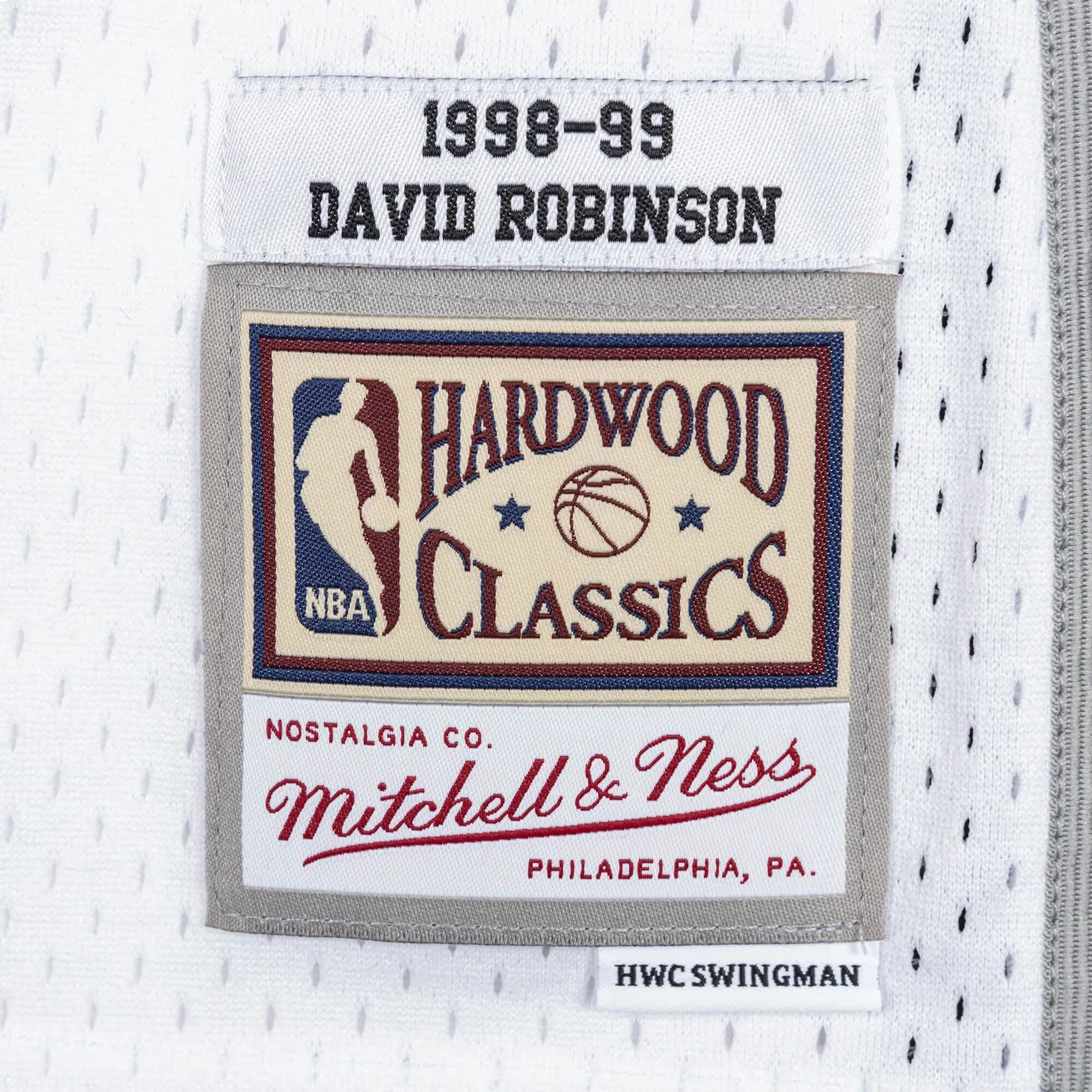 Mitchell & Ness x NBA San Antonio Spurs 1998-99 Swingman Jersey 'David Robinson 50' SMJYCP19248-SASWHIT98DRB sold by KicksCrew product image thumbnail 3
