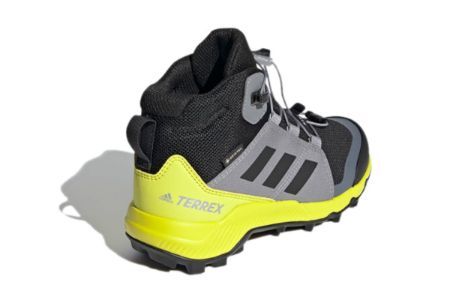 (GS) Adidas Terrex Mid Gore-Tex Hiking Shoes 'Black Grey Solar Yellow' FX4166 sold by KicksCrew