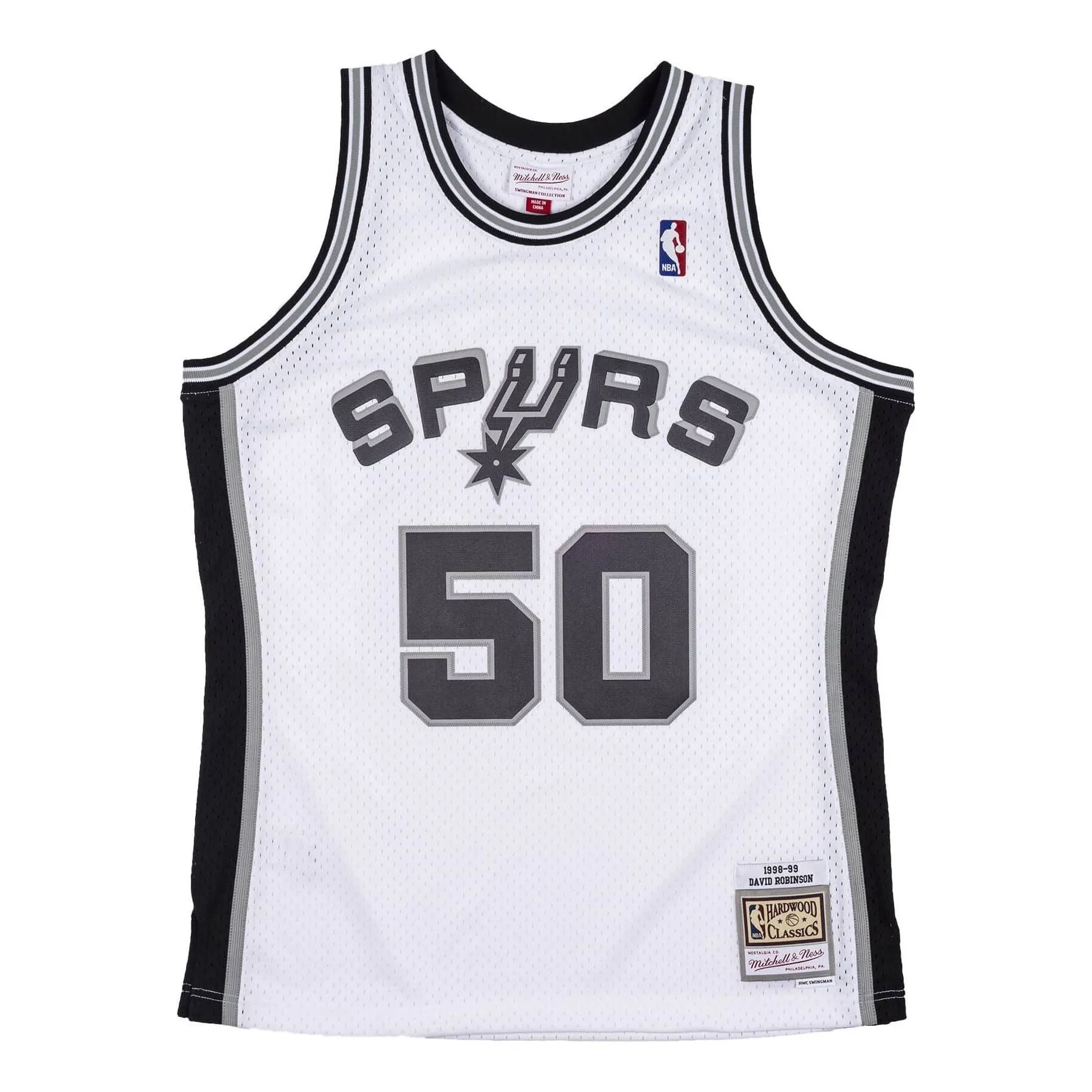 Mitchell & Ness x NBA San Antonio Spurs 1998-99 Swingman Jersey 'David Robinson 50' SMJYCP19248-SASWHIT98DRB sold by KicksCrew