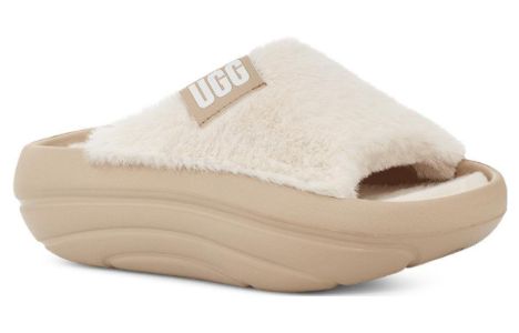 (WMNS) UGG FoamO UGGplush Slide 'Mustard Seed' 1143849-MDSD sold by KicksCrew